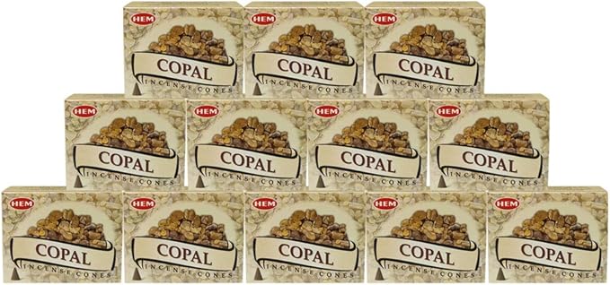 TRUMIRI Copal Incense Cones & Cone Incense Burner Bundle: 120 Pieces (12 Packs of 10)