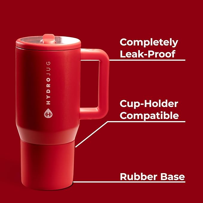 HydroJug Kids - 20 oz Insulated Kids Water Bottle with Flip Straw & Handle | Leak-Proof & Durable | Perfect for School, Sports, Lunch, Travel & Camp, Alumni Red - Bloomnest