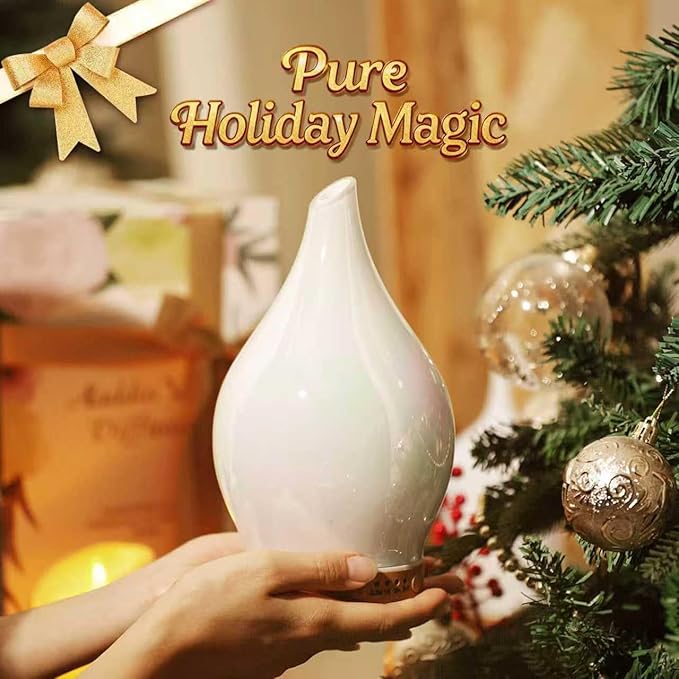 Porseme 150ml Essential Oil Diffuser Glass Color Changing Aroma Air Diffusers Aromatherapy Ultrasonic Cool Mist Humidifier 6 Running Hours Waterless Auto-Off for Sleeping Yoga Office Spa (White Jade) - Bloomnest
