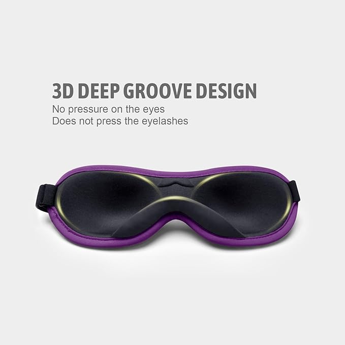 Sleep Eye Mask for Women Men, Eye Covers for Sleeping, 3D Sleep Mask for Travel Yoga Nap (Purple) - Bloomnest