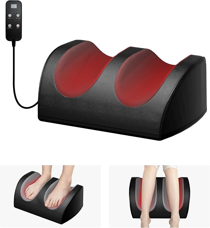 Foot Massager with Heat and Foot Massage, Electric Foot Massager with Cord Remote Control, Birthday Gifts for Mom and Dad (Black - Corded Electric) - Bloomnest