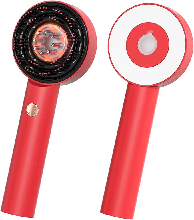 Electric Scalp Massager, 3 in 1 Hair Oil Applicator, Cordless Electric Head Massager, Scalp Care Brush, IPX7 Waterproof, Scalp Care Device for Home & Travel, Red Bloomnest