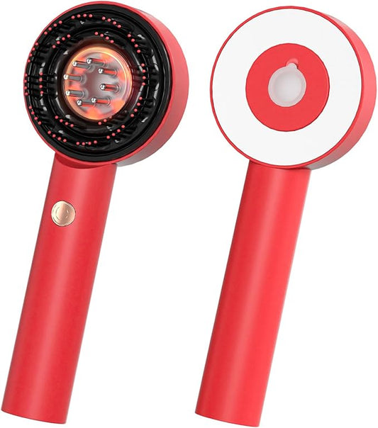 Electric Scalp Massager, 3 in 1 Hair Oil Applicator, Cordless Electric Head Massager, Scalp Care Brush, IPX7 Waterproof, Scalp Care Device for Home & Travel, Red Bloomnest