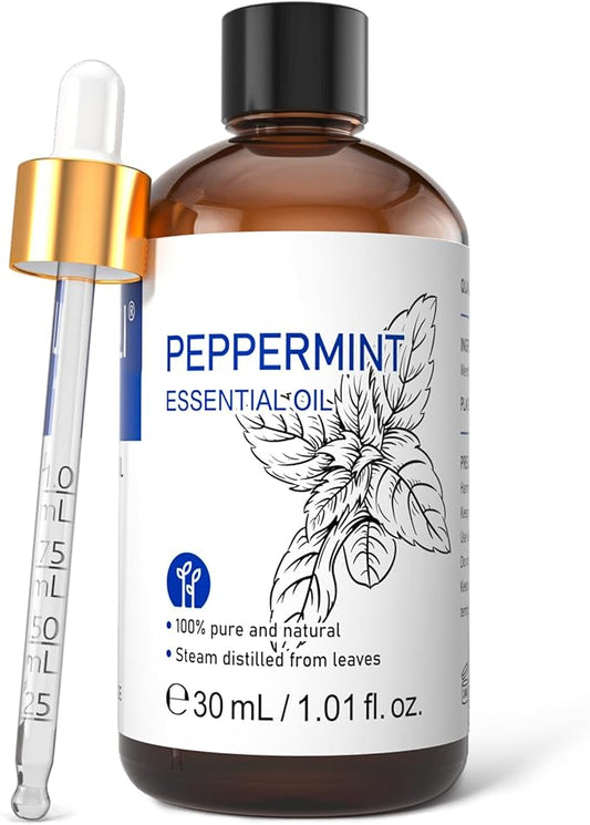 HIQILI 1 Fl Oz Peppermint Oil, for Homemade Spray, Diffuser, 100% Pure Natural 30ML - Bloomnest
