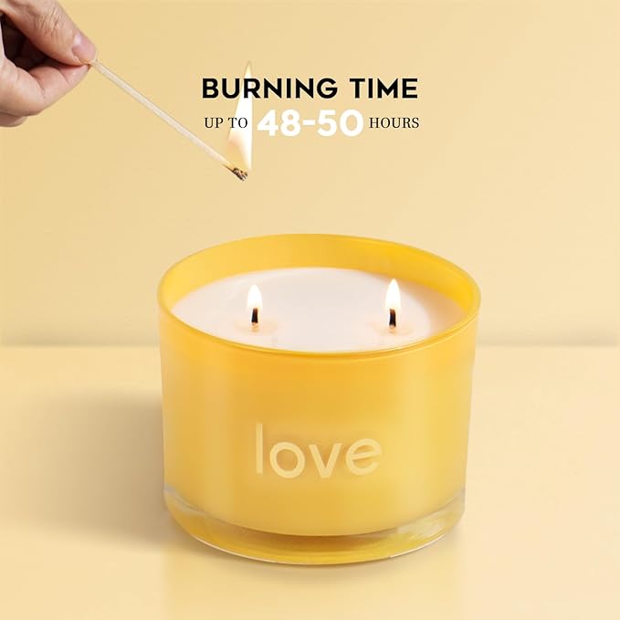 KONNI 2 Wick Vanilla Love Scented Candles for Home, Relaxing Soy Candles, 12.35oz Luxury Love Aromatherapy Candle for Women Men, 60 Hours Long Lasting Candle, Clean Burning Jar Candle, Romantic Gifts - Bloomnest