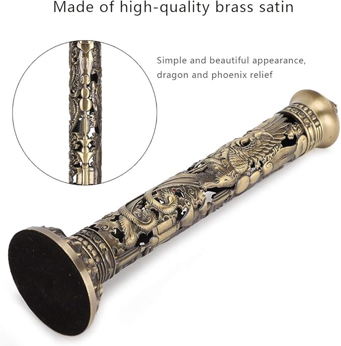 Ejoyous Incense, Brass Dragon Incense Holder, Vertical Incense, Bronze Tone Dragon Phoenix Relief Craft Ornaments for Meditation Room Tea Room, Office Decoration - Bloomnest