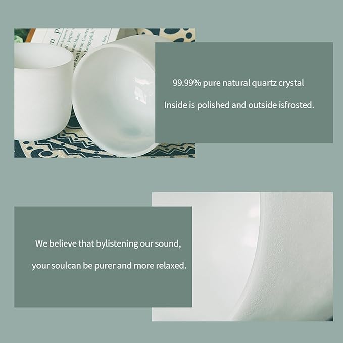 Hye-eun 7-12 Inch 432hz Crystal Singing Bowls Set of 7 Pcs Chakra for Yoga Meditation with Heavy Duty Carrying Case - Bloomnest
