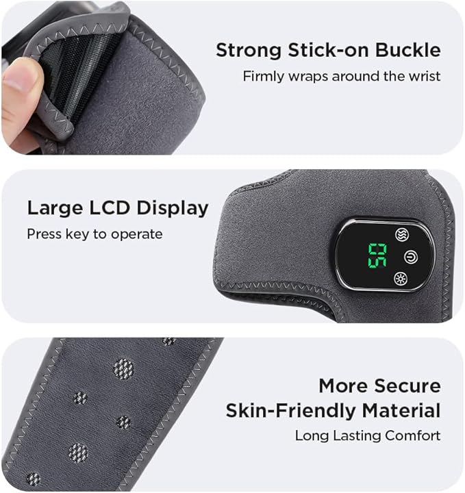 Portable Foot and Ankle Massager with Heat – 3-Speed Vibration & 5-Temperature Settings, Wireless for Pain Relief, Swelling, Plantar Fasciitis, Travel & Home Use, Gift (1) - Bloomnest