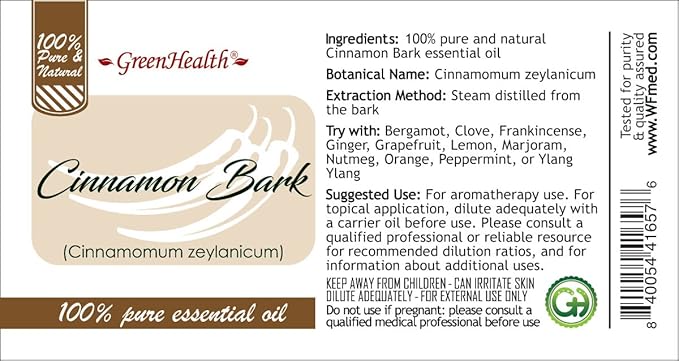 Cinnamon Bark Essential Oil 15 ml – 100% Pure Essential Oil
