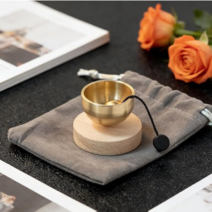 Mini Singing Bowl Set,Portable Brass Meditation Sound Bowl for Yoga,Chakra Healing,Stress Relief & Mindfulness,Self Regulation Tools,Handheld Singing Bowl,Unique Spiritual Gift for Women and Men - Bloomnest