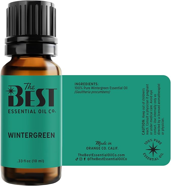 The Best Wintergreen Essential Oil- Premium Grade- 100% Pure & Natural for Aromatherapy, Diffuser, Spa, Massage, Air Freshener- 10 ml (.33 fl oz) - Bloomnest
