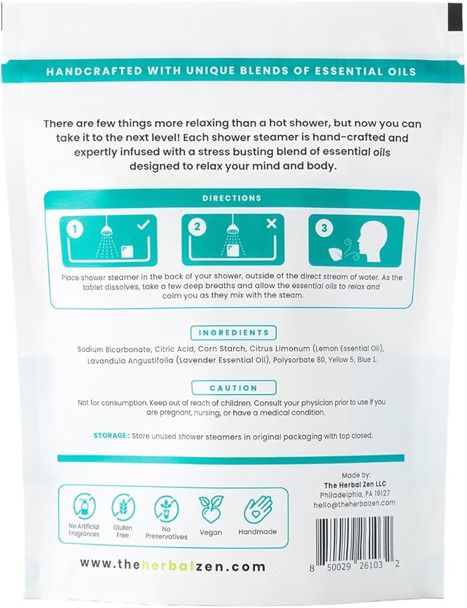 Bulk Shower Steamers with Essential Oils Combo Set by The Herbal Zen (3 Packs of 10 Tablets, Value Set), Bulk Shower Bombs, Relaxation Gift for Women and Men, Birthday Gifts, Mothers Day Gift - Bloomnest