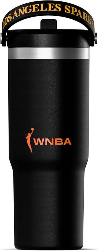 Hydrapeak x WNBA Officially Licensed Los Angeles Sparks 32 oz Nomad Tumbler with Handle and Straw Lid, Leakproof Stainless Steel Water Bottle - Bloomnest