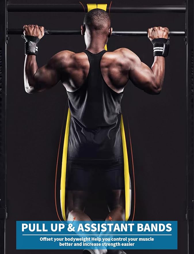 Pull Up Bands, Resistance Bands, Pull Up Assistance Bands Set for Men & Women, Exercise Workout Bands for Working Out, Body Stretching, Physical Therapy, Muscle Training