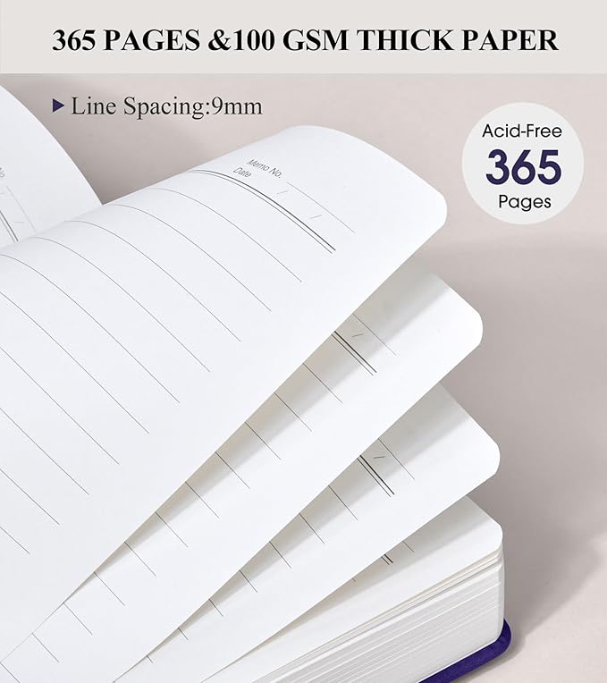 365 Page Thick Lined Journal Notebook for Men Women, A5 Leather Journals for Writing, Hardcover Notebooks for Work, School, Note Taking,Travel, Business,Personal Diary, College Ruled 5.9" x 8.4" - Bloomnest