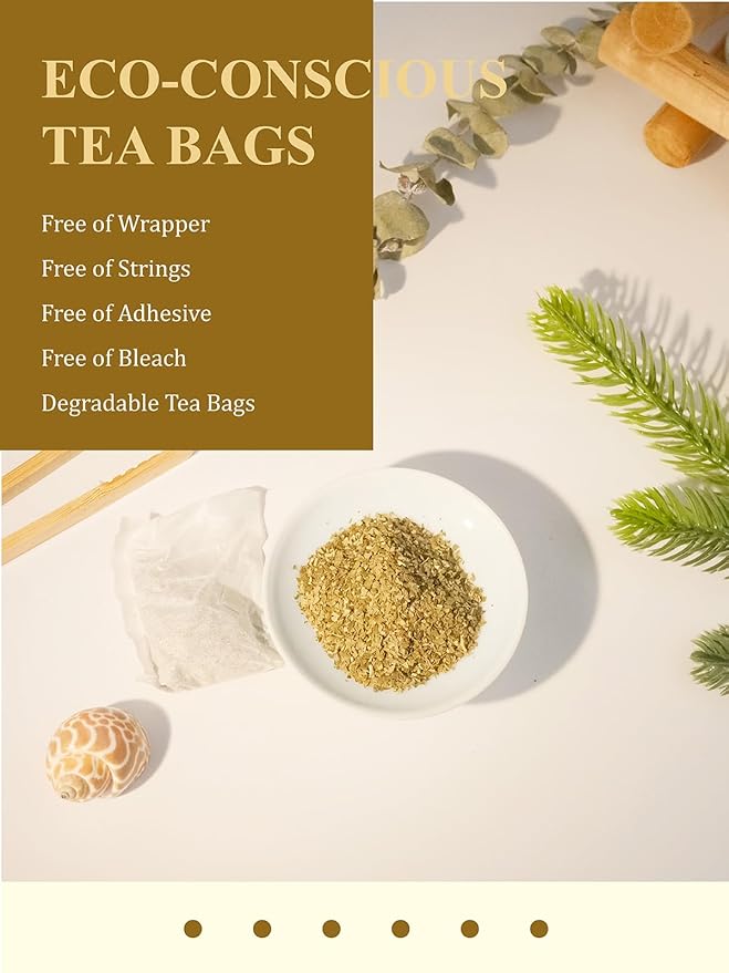 GLDNT Organic Ginkgo Biloba Tea, Dried Ginkgo Biloba Leaves, Mild & Smooth Flavor, Caffeine Free, 100 Count - Bloomnest