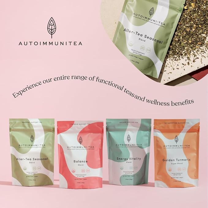 AutoimmuniTea – Soothing Tea Bags for Allergy Relief and Sinus Relief, Organic, Caffeine Free and USDA Certified, Blend of Lemon Balm, Ginger, Nettle, and Licorice, AIP Friendly - Bloomnest