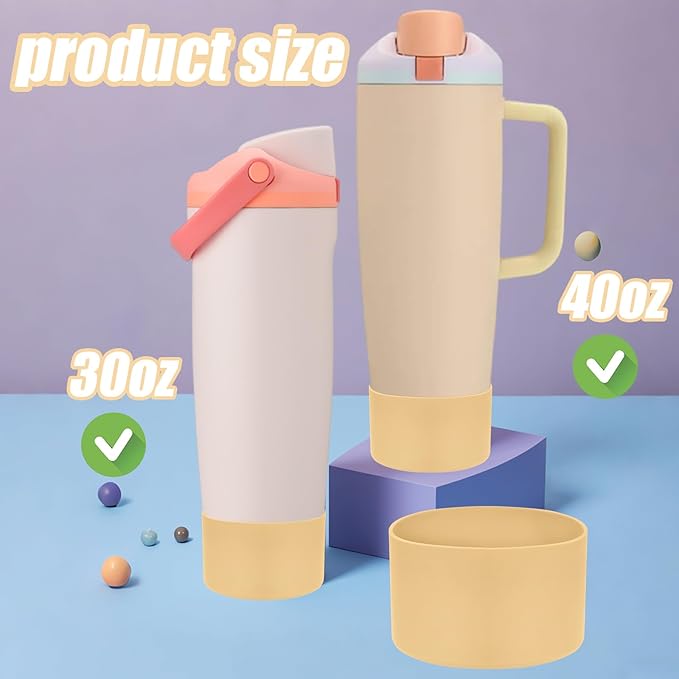 Mity rain 2PCS Protective Silicone Boots for Owala 30oz & 40oz FreeSip Sway Bottles & Tumblers - Accessories for owala, Enhances Stability & Prevents Scratches(Autumn) Mityrain