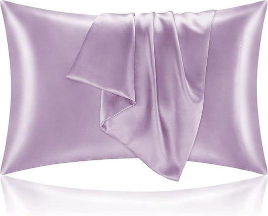 BEDELITE Satin Pillowcase for Hair and Skin, Super Soft and Cooling Similar to Silk Pillow Cases 2 Pack with Envelope Closure, Gift for Women Men(20"x26" Standard Size, Lavender) - Bloomnest