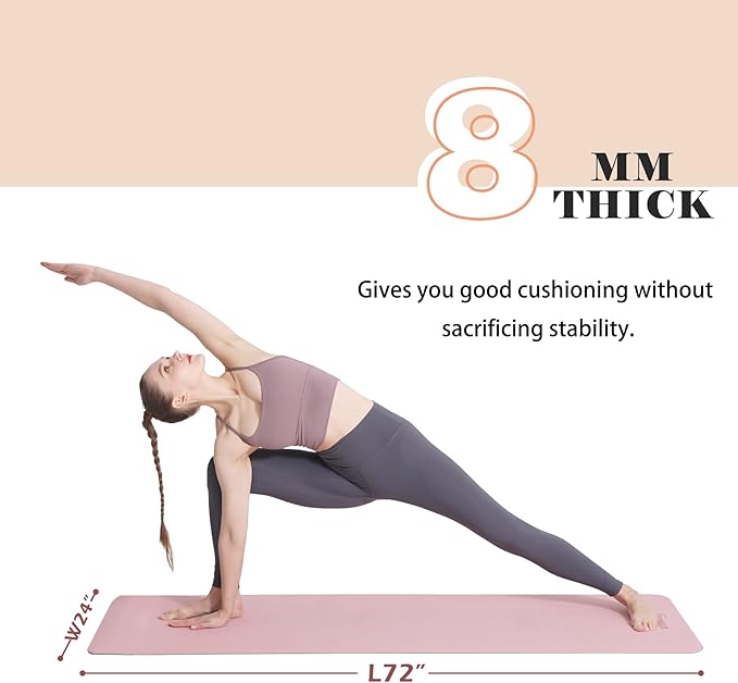 UMINEUX Yoga Mat Extra Thick 1/3'' & 2/5" Non Slip Yoga Mats for Women Eco Friendly TPE Fitness Exercise Mat with Carrying Sling & Storage Bag - Bloomnest