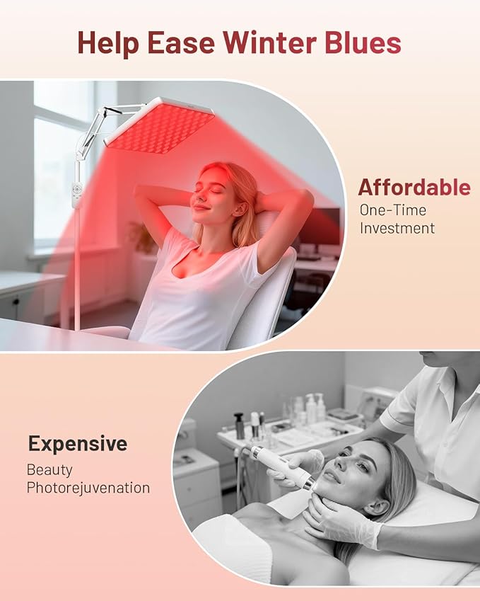 SUXIO Red Light Therapy for Face & Body, 165 Red LED Therapy Lamp, Red Light Therapy Panel with Remote, Deep 660nm - 820nm Near Infrared Light Therapy for Body SUXIO