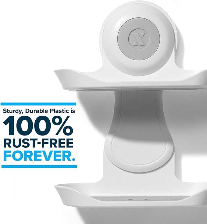 SlipX Solutions Double Soap Saver, Strong Hold Suction Cup Soap Holder, Must Have Universal Kitchen & Bathroom Shower Accessories, No Drilling, No Tools, Rust-Proof, Removable, White - Bloomnest
