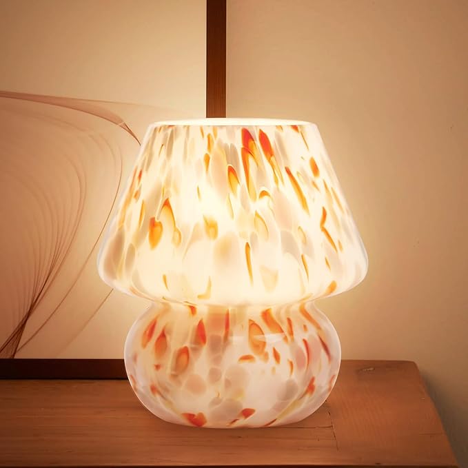 Mushroom Lamp Table Lamp for Bedroom,Small Desk Bedside Lamps for Living Room,Mushroom Decor Cute Mini Modern Mid Century Lamps for Night Stands,Aesthetic Home Living Room Decor(Flame Cream) - Bloomnest
