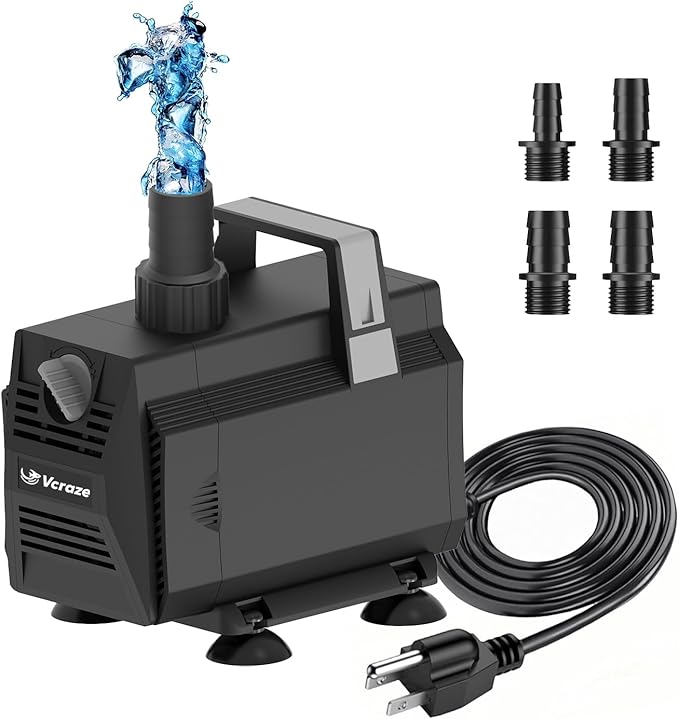 Submersible Water Pump 600GPH/35W Fountain Pumps with Flow Control, Pond Pump Submersible Outdoor with 10ft 3-Core Power cable for Hydroponics, Aquarium, Waterfall, Statuary, Water feature - Bloomnest