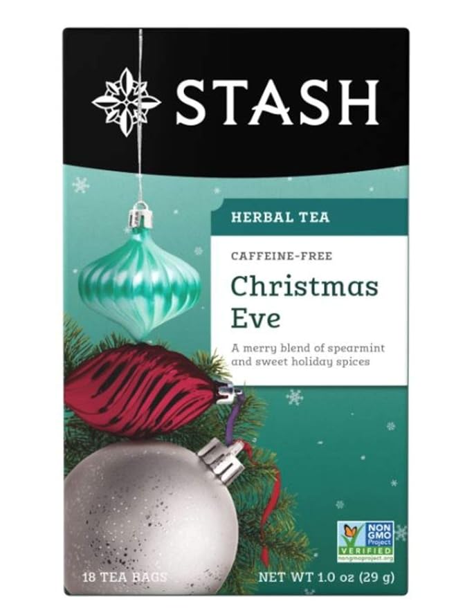 Stash Tea Christmas Eve Herbal Tea - Naturally Caffeine Free, Non-GMO Project Verified Premium Tea with No Artificial Ingredients, 18 Count (Pack of 6) - 108 Bags Total - Bloomnest