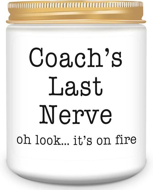 Homsolver Coach Gifts for Women & Men, Thank You, Appreciation, Christmas, Birthday Gift for Baseball Softball Volleyball Hockey Coaches,Coach's Last Nerve Scented Candle