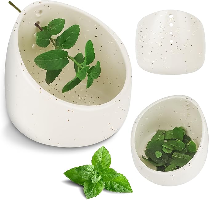 herb stripper，herb stripper bowl，pottery herb stripper，handmade with different circular hole sizes for separating leaves and stems. - Bloomnest