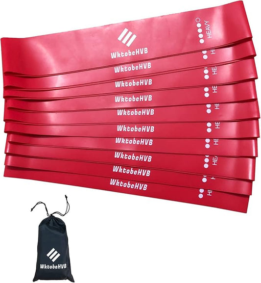 Resistance Loop Exercise Bands-5/10 Pack-10/12 Inch Stretch Bands for Working Out with Carry Bag-Elastic Bands for Physical Therapy, Rehab, Yoga, Pilates and Strength Training at Home or Gym - Bloomnest