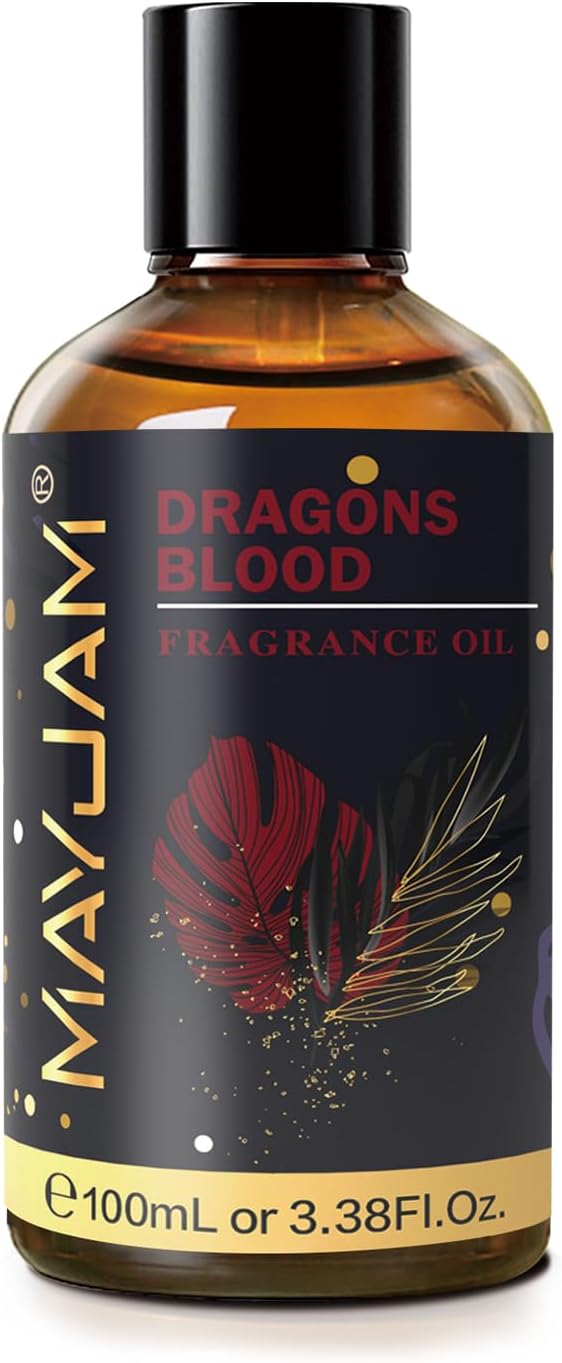 MAYJAM 100ML/3.38FL.OZ Dragons Blood Fragrance Oils with Glass Dropper, Essential Oils for Diffusers for Home, Long Lasting Scented Oils for Diffusers Soap Candle Making - Bloomnest
