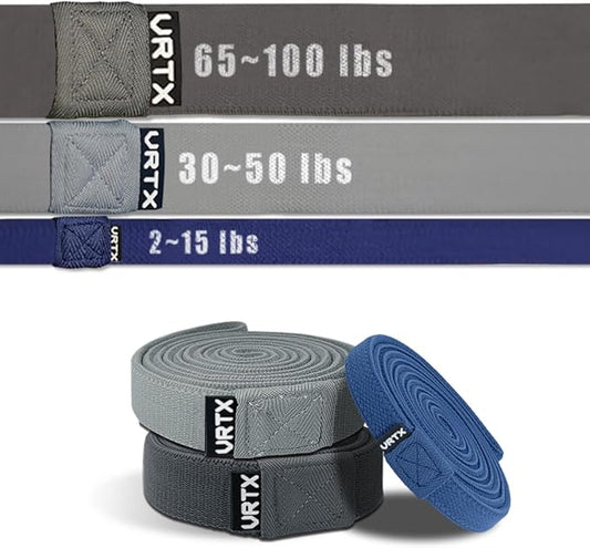VRTX Fabric Resistance Bands for Men & Women | Long Exercise Band for Workout, Stretch, Yoga, Full Body Training | Soft Mesh Cloth, Non-Slip, High Durability Elastic Straps - Bloomnest