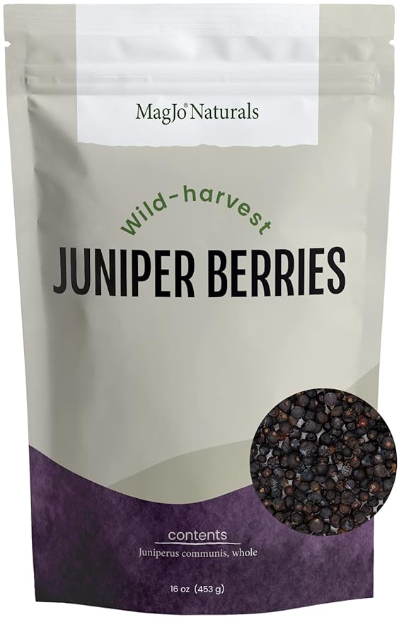 MagJo Naturals, Whole Dried Juniper Berries (1 Lb) Wild-Crafted, Bulk Whole Juniper Berry, herbal infusion, cooking meat, seasoning beef, pork, turkey brine, soups, syrups and tea, wildcrafted - Bloomnest