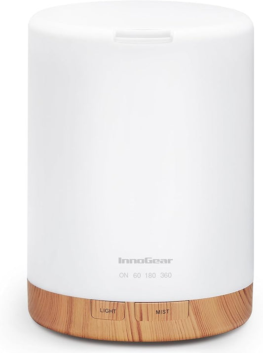 InnoGear 300ML Essential Oil Diffuser, Premium 5-in-1 Ultrasonic Aromatherapy Diffusers Scent Humidifier Aroma Diffuser Vaporizer Auto-Off Timer for Room Office Home, Yellow, Medium - Bloomnest