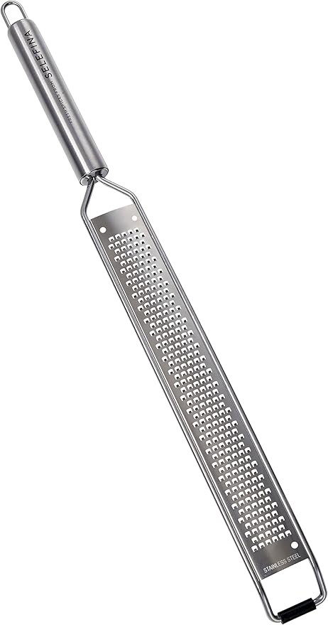 Selefina Spices: Rasp-Style Grater/Zester: for Nutmeg, Lemon, Garlic, Chocolate, Fruits, Vegetables and Ginger. Stainless Steel Grater, 16 inches - Bloomnest