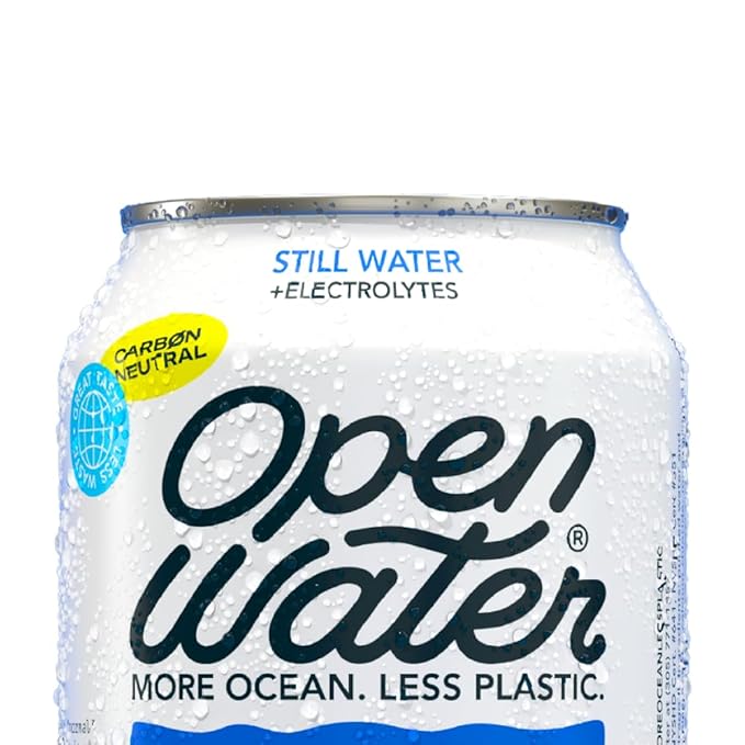 Open Water Still 12oz Cans (4 Cases, 48 Cans) - Sustainable Aluminum Canned Still Water With Electrolytes - 7.0 pH Balanced BPA-Free Ultra-Purified Water