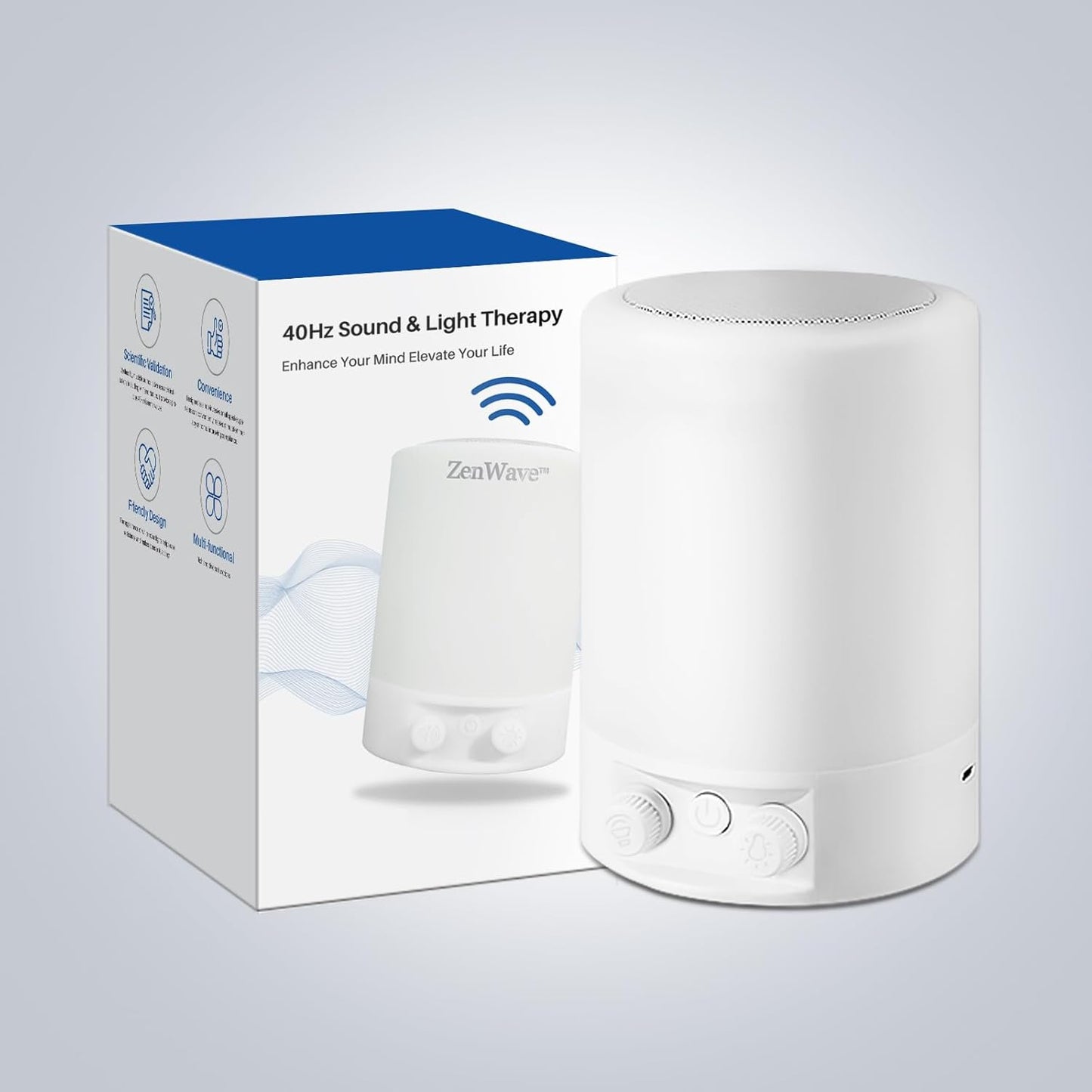 USB 40HZ Light Therapy, Brain Stimulating Lights, Memory Support Therapy Lamp Sound & Light Wave Generator Improve Mood, Memory and Cognition