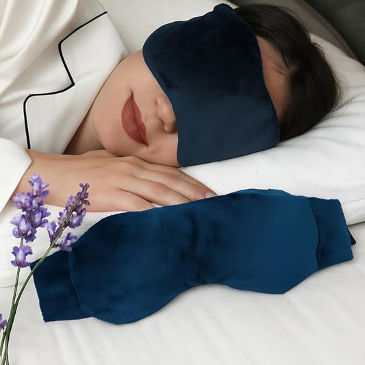 Weighted Lavender Eye Mask for Sleeping, Yoga, Dry Eyes - Great Relaxation Gifts for Mom, Dad, Women, Men - Aromatherapy Lavender Eye Pillow Gift (Navy Blue) - Bloomnest