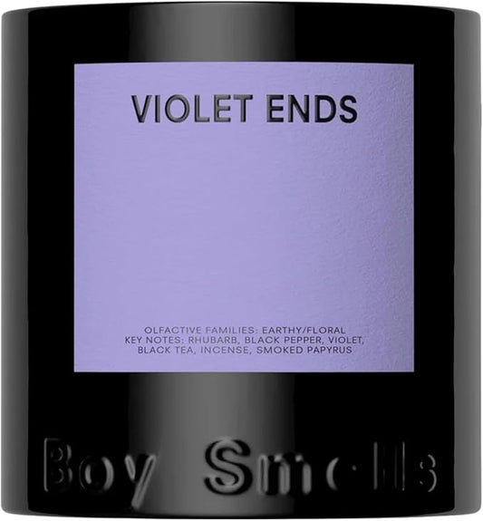 Boy Smells Violet Ends Candle - 27 oz - Aromatic Candle for Home with Rhubarb, Violet and Smoked Papyrus - Up to 100-Hour Burn - Cotton Wick - Bloomnest