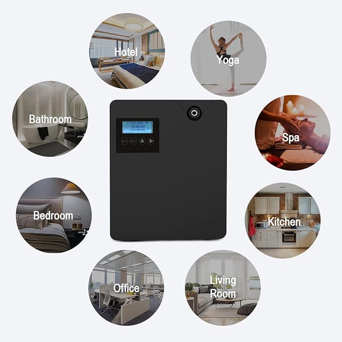 Smart Scent Air Machine for Home, Bluetooth & WiFi Hotel Scent Diffuser with Cold Air Tech, 300ML Waterless Essential Oil HVAC Scent Diffuser for Large Room, Office, Spa(Black) - Bloomnest