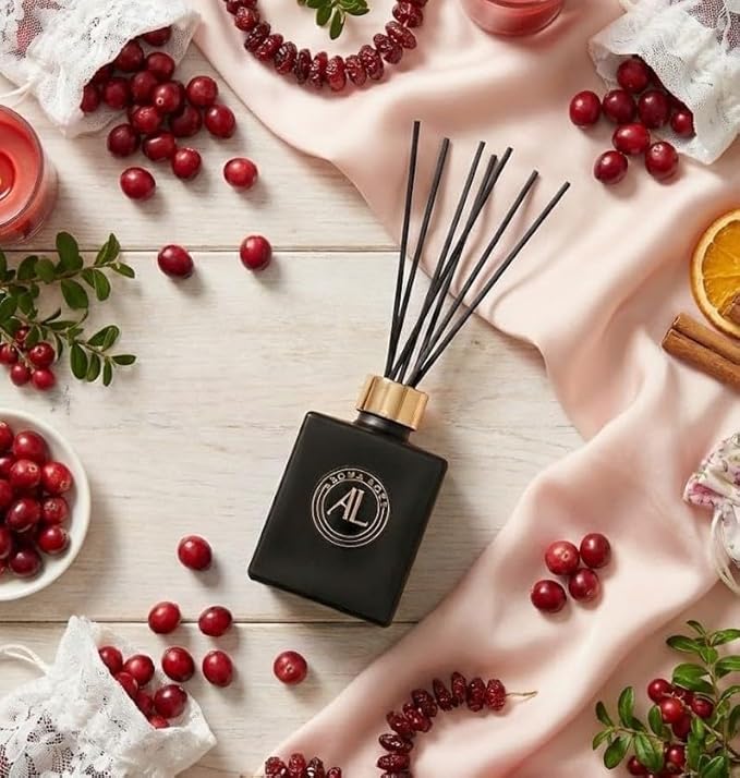 Black Reed Diffusers for Home | Premium Long-Lasting Fragrance Diffuser | Reed Diffuser Sticks in Oil Set | Smells Good in Bathroom & Office | Black, Spice Fragrance Oils Scent (5 oz) - Bloomnest