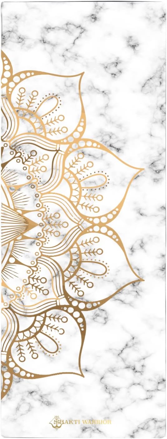 Shakti Warrior Shanti PU Yoga mat - Artist Designed, Premium eco friendly mats, Non Slip, Non Toxic, Great for Regular & Hot Yoga, Pilates and Work out (72 inch x 28 inch x 5mm Thick)k out (72 inch x 28 inch x 5mm Thick)