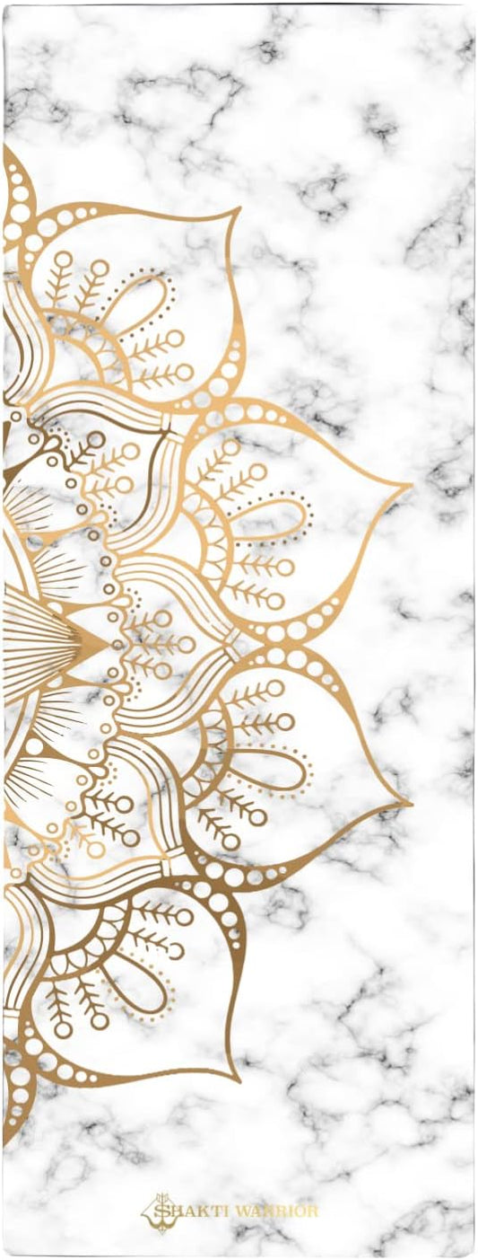 Shakti Warrior Shanti PU Yoga mat - Artist Designed, Premium eco friendly mats, Non Slip, Non Toxic, Great for Regular & Hot Yoga, Pilates and Work out (72 inch x 28 inch x 5mm Thick)k out (72 inch x 28 inch x 5mm Thick)