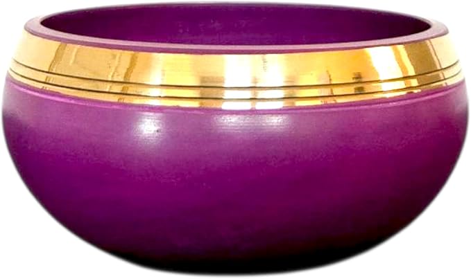4” Tibetan Singing Bowl Set – Includes Handmade Cushion, Wooden Mallet & Hand-Stitched Case – Chakra Healing, Meditation Sound Bowl – Made in Nepal (Purple) - Bloomnest