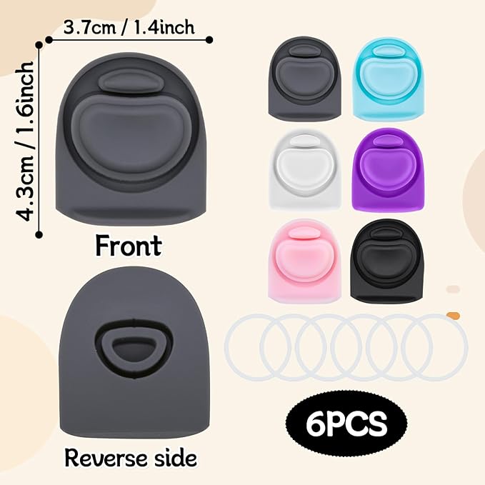 6 Sets Replacement Stopper and O Ring Gasket Compatible with Owala FreeSip 24oz 32oz,Water Bottle Lid Insert Cap Rubber Seal Parts for Owala 16/19/24/32/40oz Mouthpiece Accessories F5 Frokolla