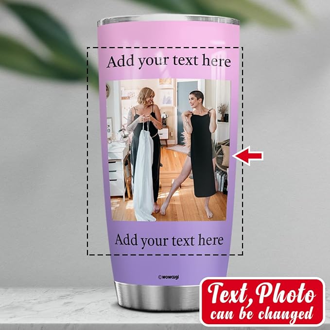 wowcugi Personalized Picture Photo Tumbler Custom Pictures Stainless Steel Insulated Tumblers Coffee Mug 20oz 30oz For Women Girls Birthday Christmas Friendship Cup Gifts For Bestie Best Friend Sister - Bloomnest