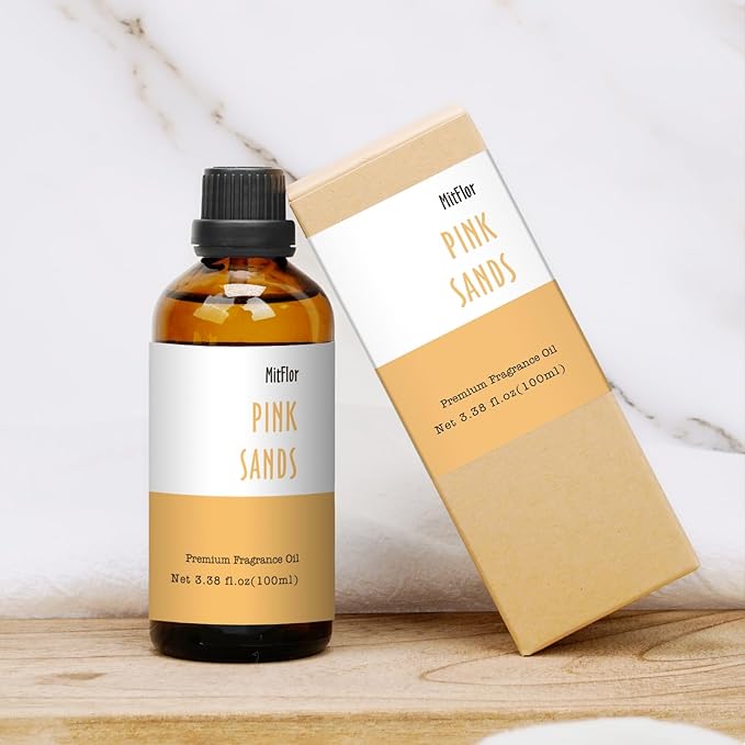 Pink Sands Fragrance Oil, MitFlor Single Scented Oils, Large Size Premium Grade Fragrance Oil for Diffuser, Soap & Candle Making Scent, Essential Oils for Home, 3.38 OZ/100ML MitFlor