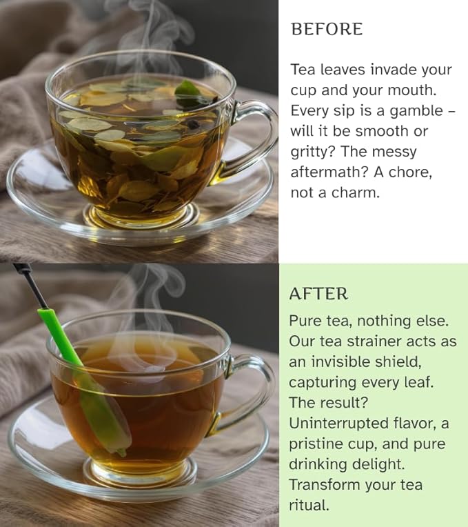 Long-Handled Tea Infuser & Coffee Filter Fine Mesh with Built-in Plunger Reusable Two Sides Strainers for Loose Tea/Coffee/Tea Bag/Herbal/Spice Portable Teaware Accessories, 2 Pack - Bloomnest